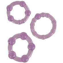 Набор из 3-х эрекционных колец «Island Rings Purple», CalExotics SE-1429-14-2, цвет фиолетовый