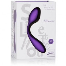 Перезаряжаемый гибкий вибратор для двойной стимуляции «Silhouette S8», цвет фиолетовый, California Exotic SE-4590-35-3, бренд CalExotics, длина 16 см., со скидкой