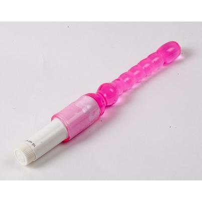 Анальный стимулятор-вибратор, цвет розовый, White Label 47023, длина 23.5 см., со скидкой