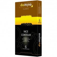 Презервативы с ребрышками «DOMINO CLASSIC Nice Contour», упаковка 6 шт, Luxe DOMINO Classic Nice Contour №6, из материала латекс, длина 18 см., со скидкой