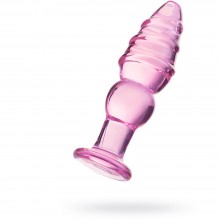 Стеклянная анальная втулка, Sexus Glass 912230, из материала стекло, цвет розовый, длина 12.5 см., со скидкой