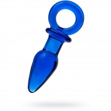 Анальный массажер из стекла, Sexus Glass 912252, цвет синий, длина 7 см., со скидкой