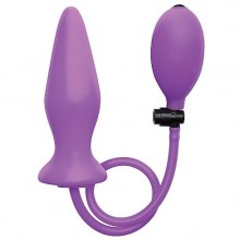 Анальный стимулятор-расширитель с грушей OUCH «Inflatable Silicone Plug Purple», Shots Media SH-OU090PUR, длина 12.3 см., со скидкой