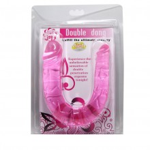 Двухголовый фаллоимитатор «Double Dong Dolphin» от Baile, цвет розовый, BI-040001PK, длина 26.3 см., со скидкой
