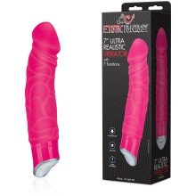 «Ultra Realistic Vibrator» вибратор Хастлер реалистичной формы с венами, 7 функций, цвет розовый, бренд Hustler Toys, из материала силикон, длина 16 см., со скидкой