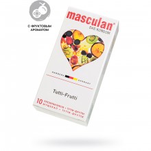 Masculan «Ultra Tutti-Frutti Type 1» презервативы с фруктовым ароматом 10 шт., из материала латекс, длина 19 см., со скидкой