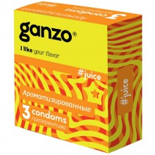 Презервативы ароматические Ganzo «Juice», упаковка 3 шт, 10034GZ, из материала латекс, длина 18 см., со скидкой