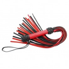 черно-красная плеть с красной ручкой «Турецкие головы», БДСМ Арсенал 54031ars, длина 18 см.