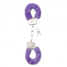 Наручники с фиолетовым мехом «Furry Handcuffs Purple», Shots Media SH-SHT255PUR, цвет фиолетовый, диаметр 5 см.