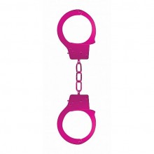 Металлические наручники OUCH «Begginers Handcuffs», цвет розовый, SH-OU001PNK, бренд Shots Media, со скидкой
