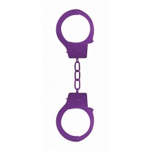 Металлические наручники OUCH «Begginers Handcuffs», цвет фиолетовый, SH-OU001PUR, бренд Shots Media, коллекция Ouch!, со скидкой