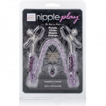 California Exotic «Nipple Clamps» цепь-зажим на соски и клипса на пупок, цвет фиолетовый