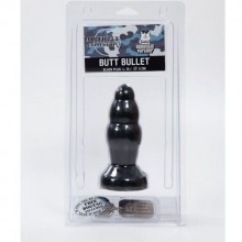 Анальная пробка рельефная «Butt Bullet - Black», бренд O-Products, цвет черный, длина 14 см.
