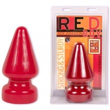 Огромная анальная пробка Red Boy «Strong & Sturdy», длина 23 см, бренд Doc Johnson, из материала ПВХ, цвет красный, длина 23 см.