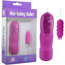 Мини виброяйцо с пультом «Mini Nubby Bullet», цвет розовый, 5 режимов вибрации, 11803, из материала силикон, со скидкой