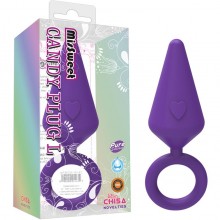 Анальная втулка «Candy Plug» с кольцом, цвет сиреневый, Chisa CN-101495459, бренд Chisa Novelties, из материала силикон, длина 9 см.