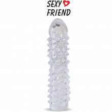 Закрытая насадка на пенис, цвет прозрачный, SF-70124, бренд Sexy Friend, со скидкой