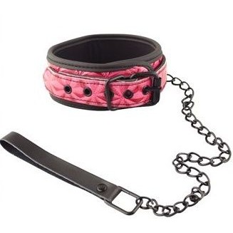 Ошейник с поводком «Collar With Leash», цвет розовый, EK-3103, бренд Aphrodisia, из материала ПВХ, со скидкой