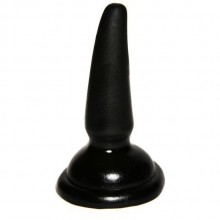 Анальная пробка на присоске для начинающих, длина 11 см, цвет черный, бренд Джага-Джага, длина 11 см.