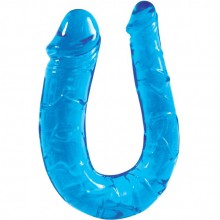 Фаллоимитатор двухголовочный «Twin Head Double Dong», цвет голубой, EE-10013-2, бренд Bior Toys, из материала TPR, длина 29.8 см., со скидкой