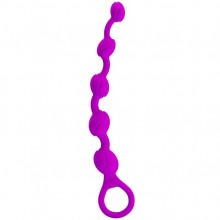 Анальная цепочка на плотной сцепке из силикона «Modern Pretty Love Beeds», цвет фиолетовый, Baile BI-014215, длина 20 см.