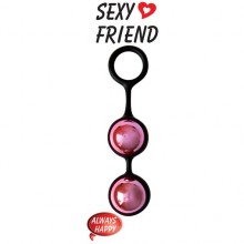 Шарики вагинальные со смещенным центром, 2 штуки, диаметр 30 мм, SF-70168, бренд Sexy Friend, цвет розовый, длина 3 см.