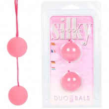 Силиконовые вагинальные шарики «Silky Smooth Duo Balls», цвет розовый, Gopladas 2K949APK BCD GP, из материала пластик АБС, диаметр 3 см., со скидкой