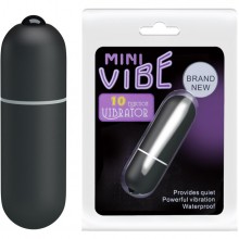 Вибропуля «Mini Vibe» 10 режимов вибрации, цвет черный, Baile BI-014059ABL, из материала пластик АБС, длина 6.2 см.