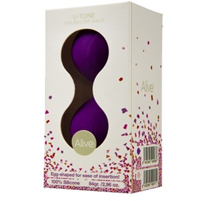 Вагинальные шарики на сцепке, «U-Tone» цвет фиолетовый, 40563, бренд Adrien Lastic, длина 18 см., со скидкой