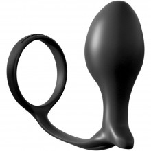 «Ass-Gasm Cockring Advanced Plug» анальная пробка с эрекционным кольцом, бренд PipeDream, из материала силикон, коллекция Anal Fantasy Collection, длина 17 см.
