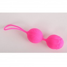 Фигурные вагинальные шарики «Бутон цветка», цвет розовый, 47179-MM, из материала силикон, длина 15 см., со скидкой