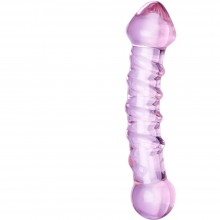 Изогнутый анальный стимулятор «Tenderness», Джага-Джага GD025, из материала стекло, цвет розовый, длина 15.5 см.