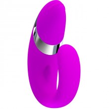 Вагинально-клиторальный вибратор из силикона «Amour» из серии Pretty Love от компании Baile, цвет фиолетовый, BI-014108-2, длина 10.1 см., со скидкой
