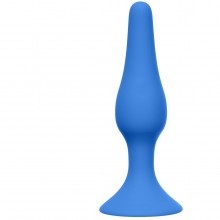 Анальная пробка из силикона «Slim Anal Plug Large Blue», BackDoor Edition, Lola Toys 4205-02Lola, бренд Lola Games, коллекция Backdoor Black Edition, цвет голубой, длина 12.5 см.