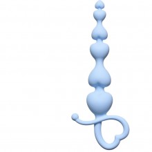 Анальная цепочка для новичков «Begginers Beads Blue First Time», цвет голубой, Lola Toys 4102-02Lola, бренд Lola Games, из материала силикон, длина 18 см., со скидкой