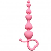 Анальная цепочка для новичков «Begginers Beads Pink» Lola Toys First Time 4102-01Lola, бренд Lola Games, из материала силикон, коллекция First Time by Lola, длина 18 см., со скидкой