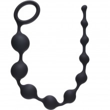 Анальная цепочка с кольцом «Long Pleasure Chain Black», Lola Toys 4103-03Lola, бренд Lola Games, из материала силикон, длина 35 см., со скидкой