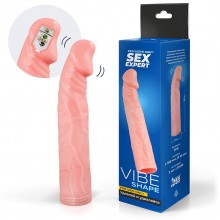 Насадка с вибрацией Sex Expert, длина 180 мм, SEM-55074, из материала TPR, цвет телесный, длина 18 см., со скидкой