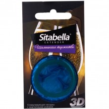 Насадка-презерватив стимулирующая «Sitabella Extender 3D Шампанское торжество», 1416, бренд СК-Визит, из материала латекс, цвет синий, со скидкой