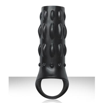 Renegade «Power Cage Black» насадка на пенис с открытой головкой фактурная, NSN-1115-23, из материала TPE, длина 16 см., со скидкой