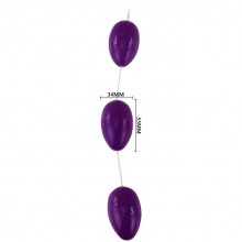 Шарики вагинальные 3 штуки, диаметр 34 мм, цвет фиолетовый, Baile BI-014036-3, диаметр 3.4 см.