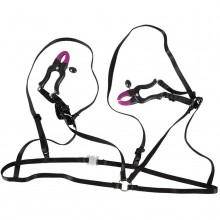 Bad Kitty «Bra With Silicone Nipple Clamps» декоративный бюстгальтер с зажимами на соски, бренд Orion, из материала силикон, цвет черный