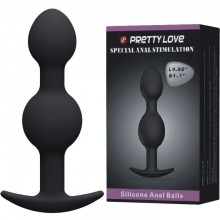Анальная втулка с двумя металлическими сердечниками «Special Anal Stimulation», цвет черный, Pretty Love BI-040035, бренд Baile, длина 12.5 см.