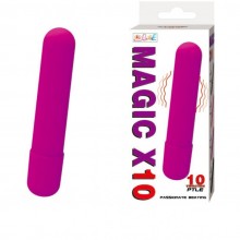 Вибропуля на дистанционном управлении «Magic X10» от компании Baile, цвет фиолетовый, BI-014192, из материала силикон, длина 9.2 см., со скидкой