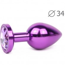 Violet Plug Medium втулка анальная, длина 82 мм, диаметр 34 мм, цвет кристалла светло-фиолетовый, vm - 15, из материала металл, длина 8.2 см.