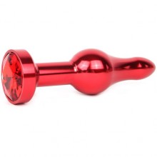 Красная анальная втулка, длина 103 мм, диаметр 28 мм, вес 80 г, цвет кристалла красный, ZRED-16, бренд Anal Jewerly Plug, из материала металл, коллекция Anal Jewelry Plug, длина 10.3 см.