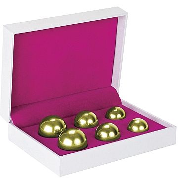 Комплект вагинальных шариков разных размером «Ben Wa Balls Set Gold», всего 6 шариков, SH-SHT152, диаметр 1.9 см.