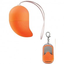 Виброяйцо G-spot с пультом ДУ «Egg Small Orange», оранжевое, SH-SHT087ORA, бренд Shots Media, длина 5.5 см.