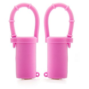 Виброзажимы для груди «Vibrating Nipple Belts Pink», Shots Toys SH-SHT222PNK, бренд Shots Media, цвет розовый, со скидкой