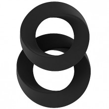 Набор эрекционных колец «SONO No.24», цвет черный, SH-SON024BLK, из материала силикон, диаметр 3.2 см., со скидкой